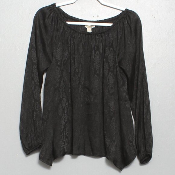 Michael Michael Kors NWT black snakeskin handkerchief hem jacquard to blouse - Picture 1 of 9